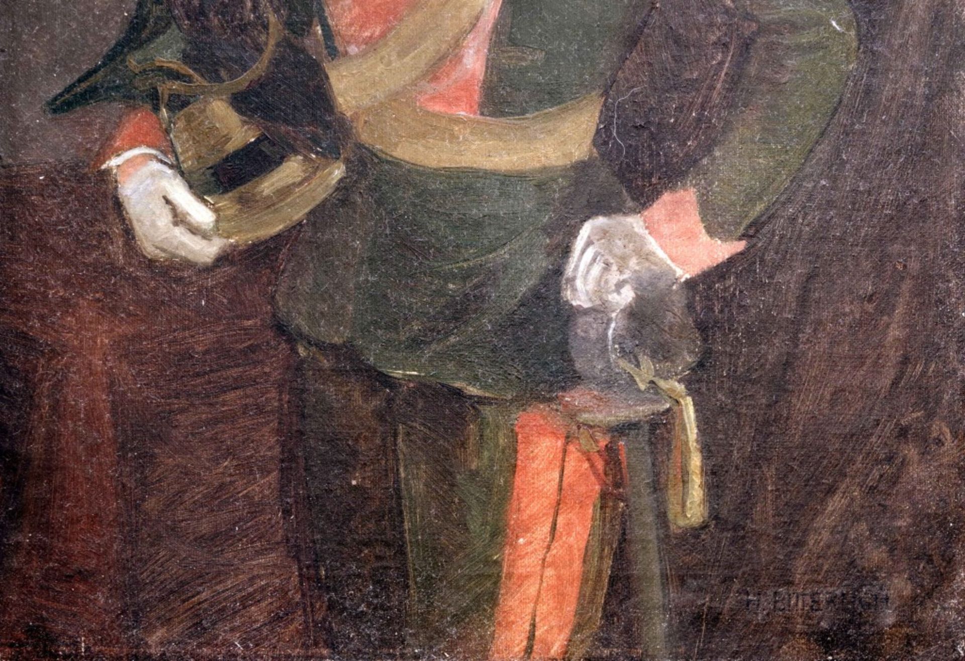 A Portrait of Uhlan Officer (Medvey Lajos) by Hans Bitterlich - Image 2 of 3