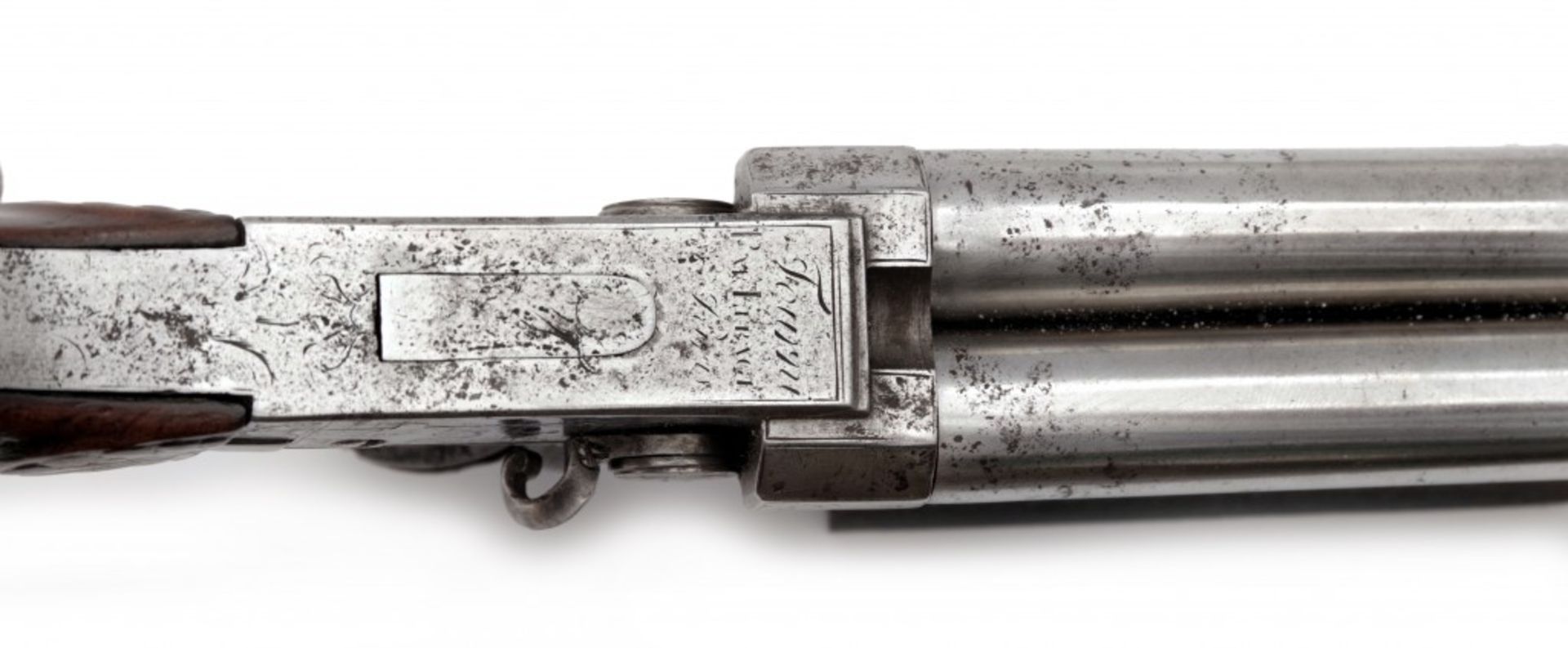 A Two-barrel Flintlock Pistol by Fourni Par Le Page - Image 3 of 4