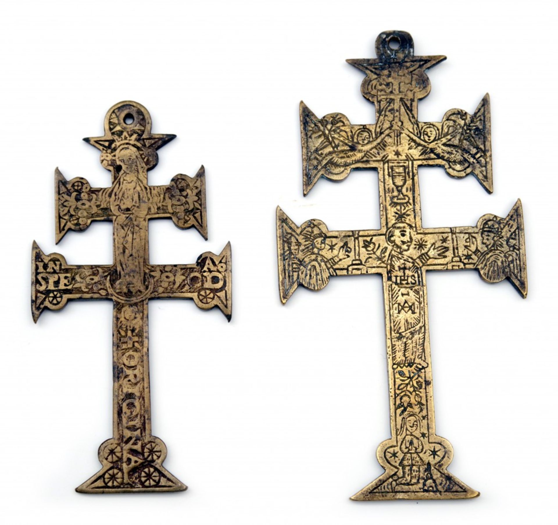 Two Pendant Crosses of Caravaca - Image 2 of 2