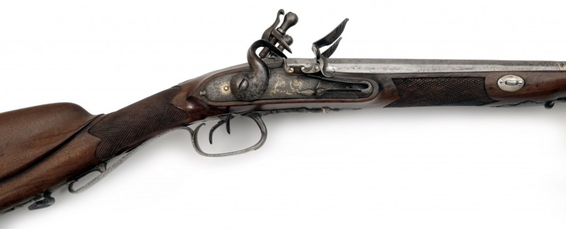 A Double-Barrelled Flintlock Shotgun
