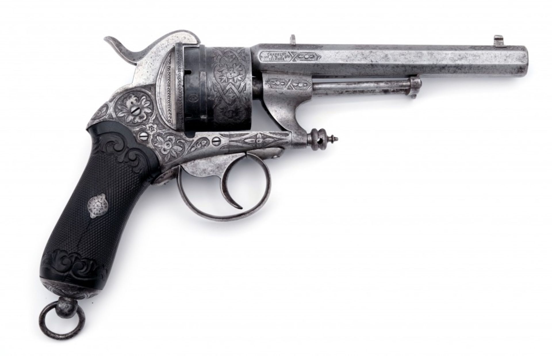A Chamelot & Delvigne pin fire revolver