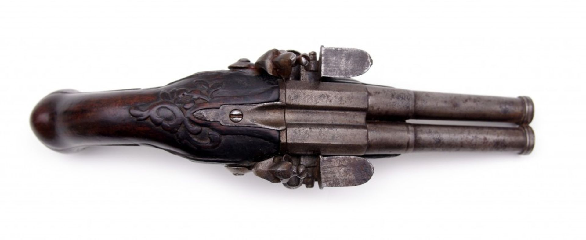 A double-barrelled flintlock pistol - Bild 4 aus 6