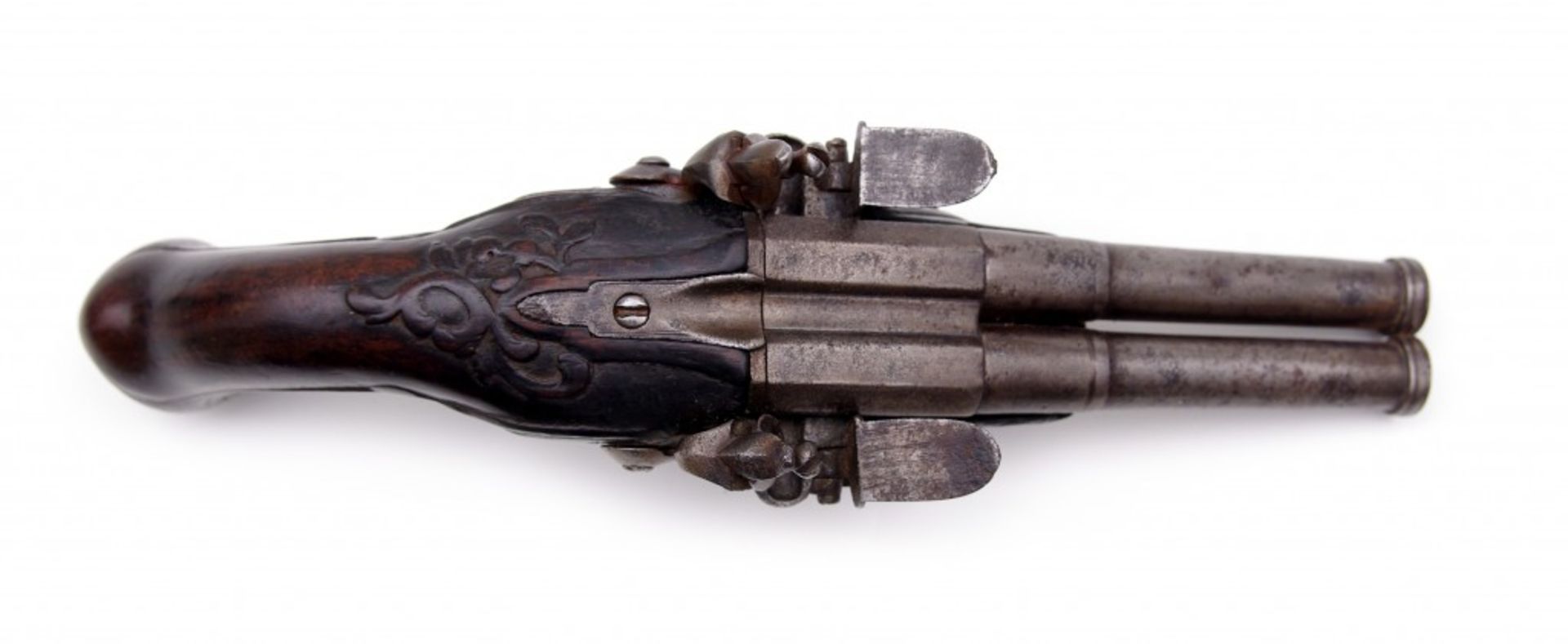 A double-barrelled flintlock pistol - Image 4 of 6