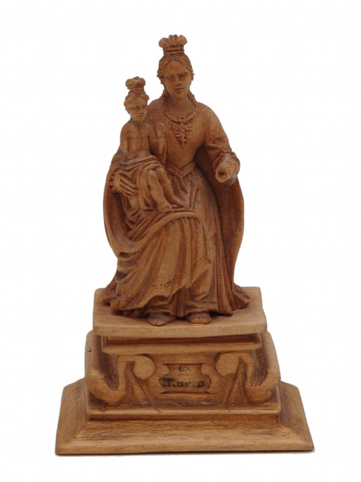 A Wooden Jar and Madonna with child