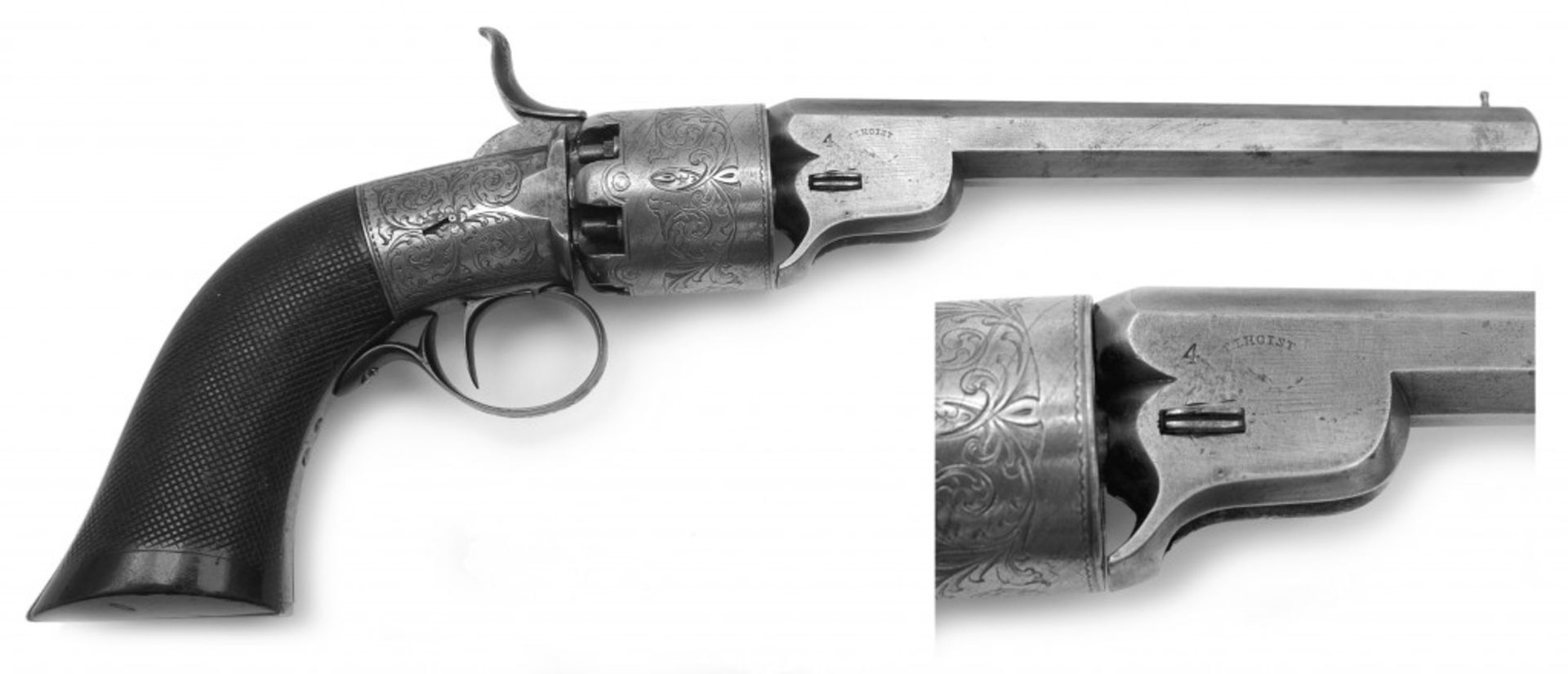 A rare transitional percussion revolver by Toussaint Lhoist - Image 3 of 4