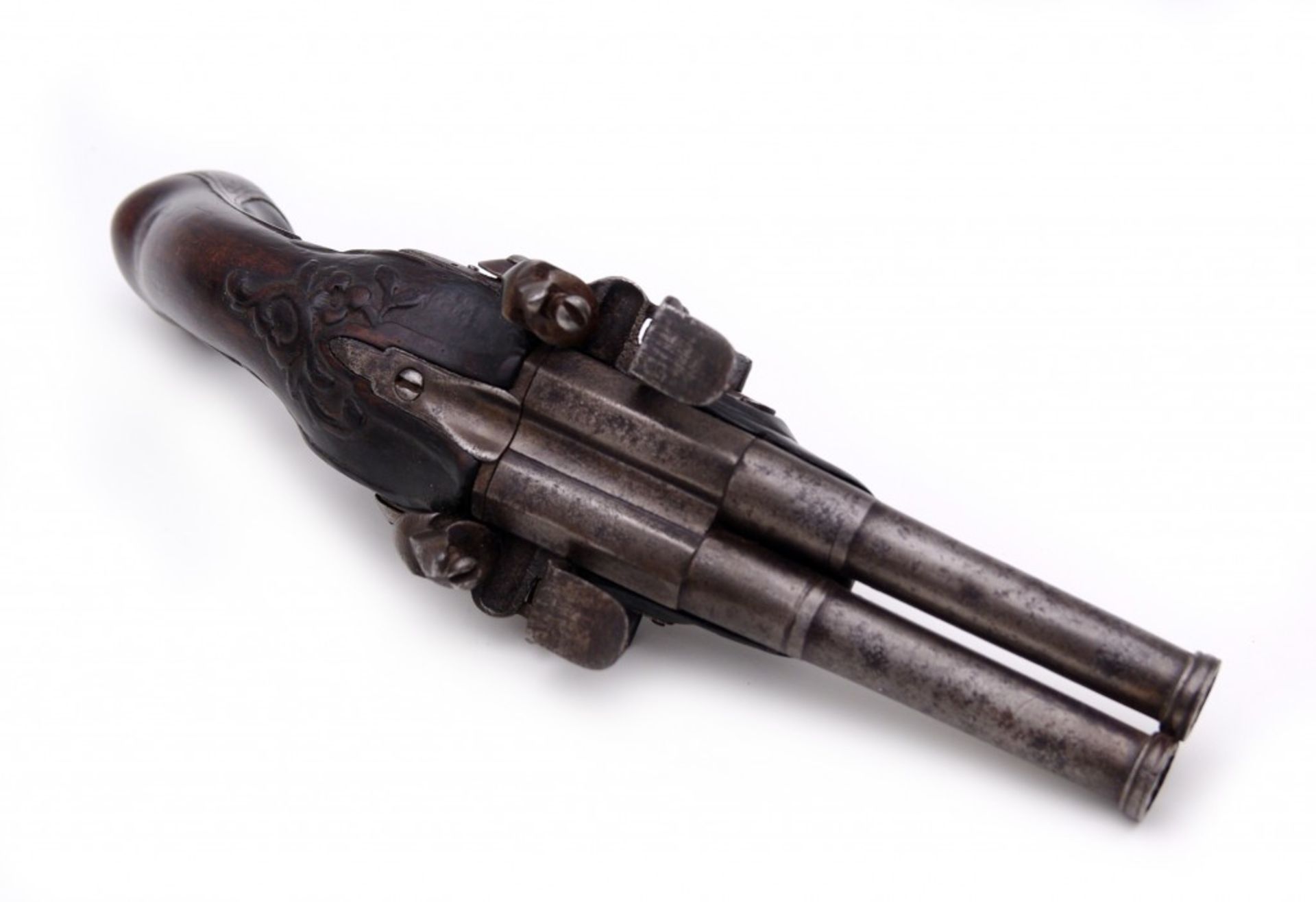 A double-barrelled flintlock pistol - Bild 5 aus 6