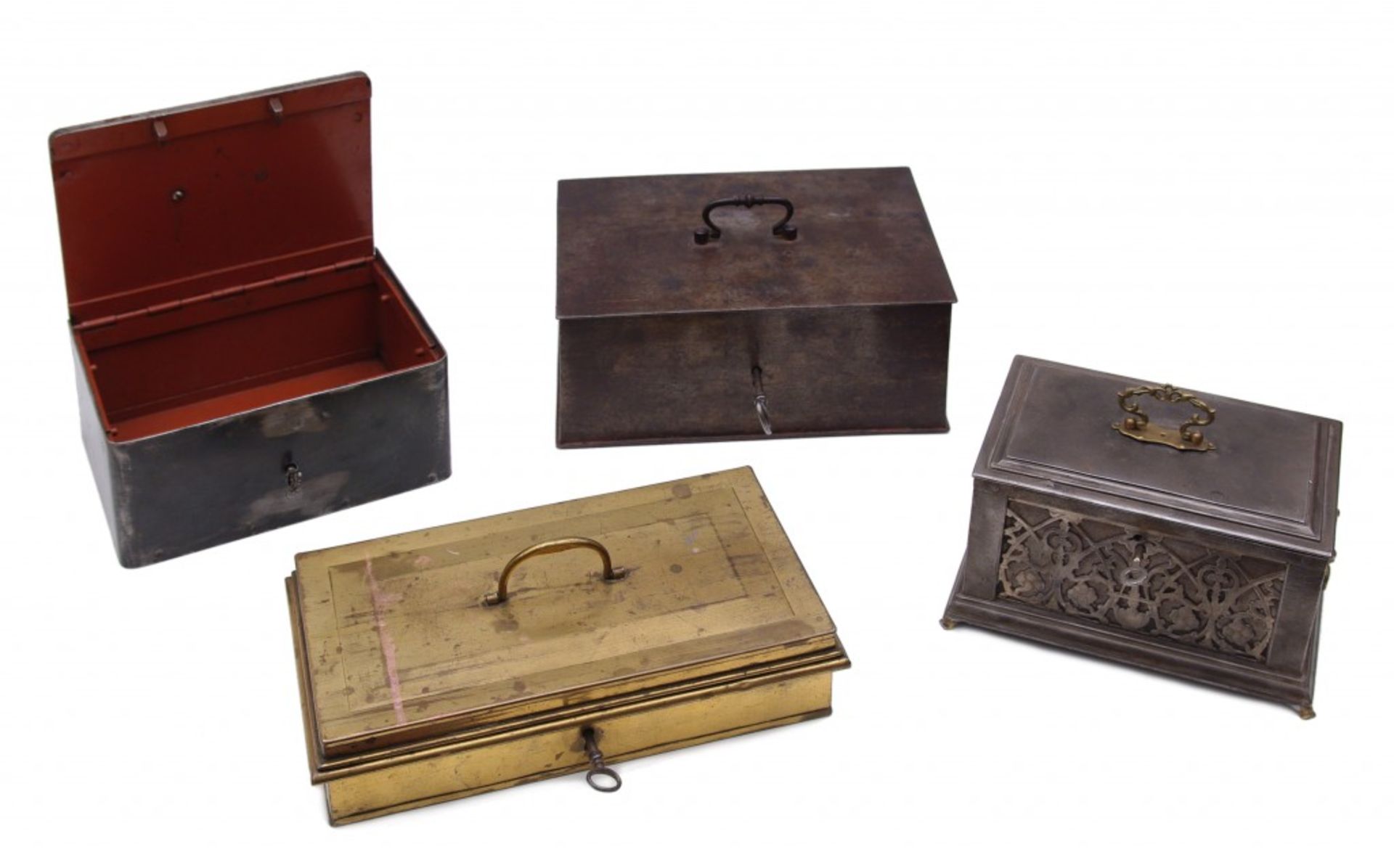 A Lot of Four Metal Safe Boxes - Image 2 of 3