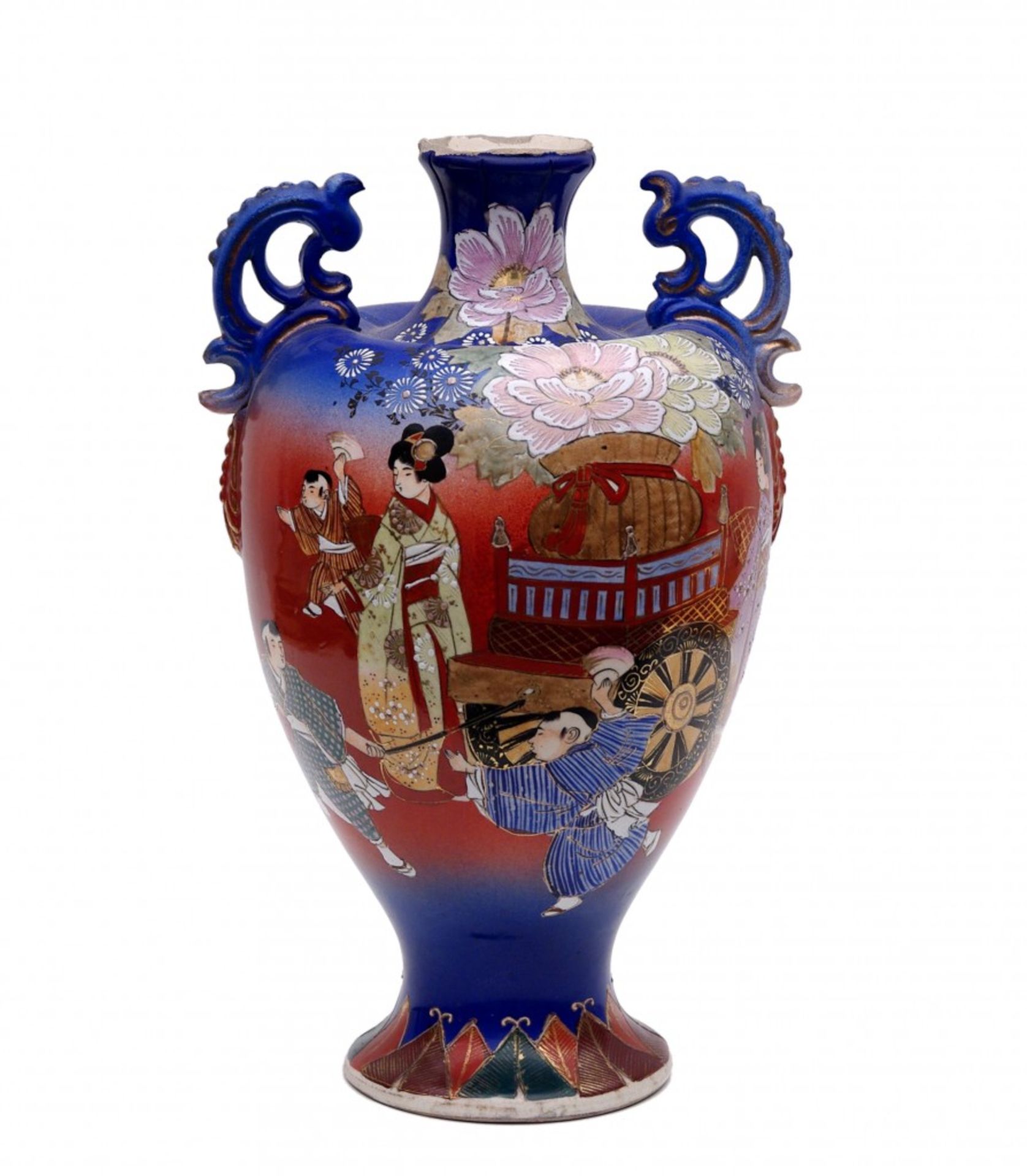 An Amphora Vase by Kinzan, Satsuma - Bild 2 aus 3
