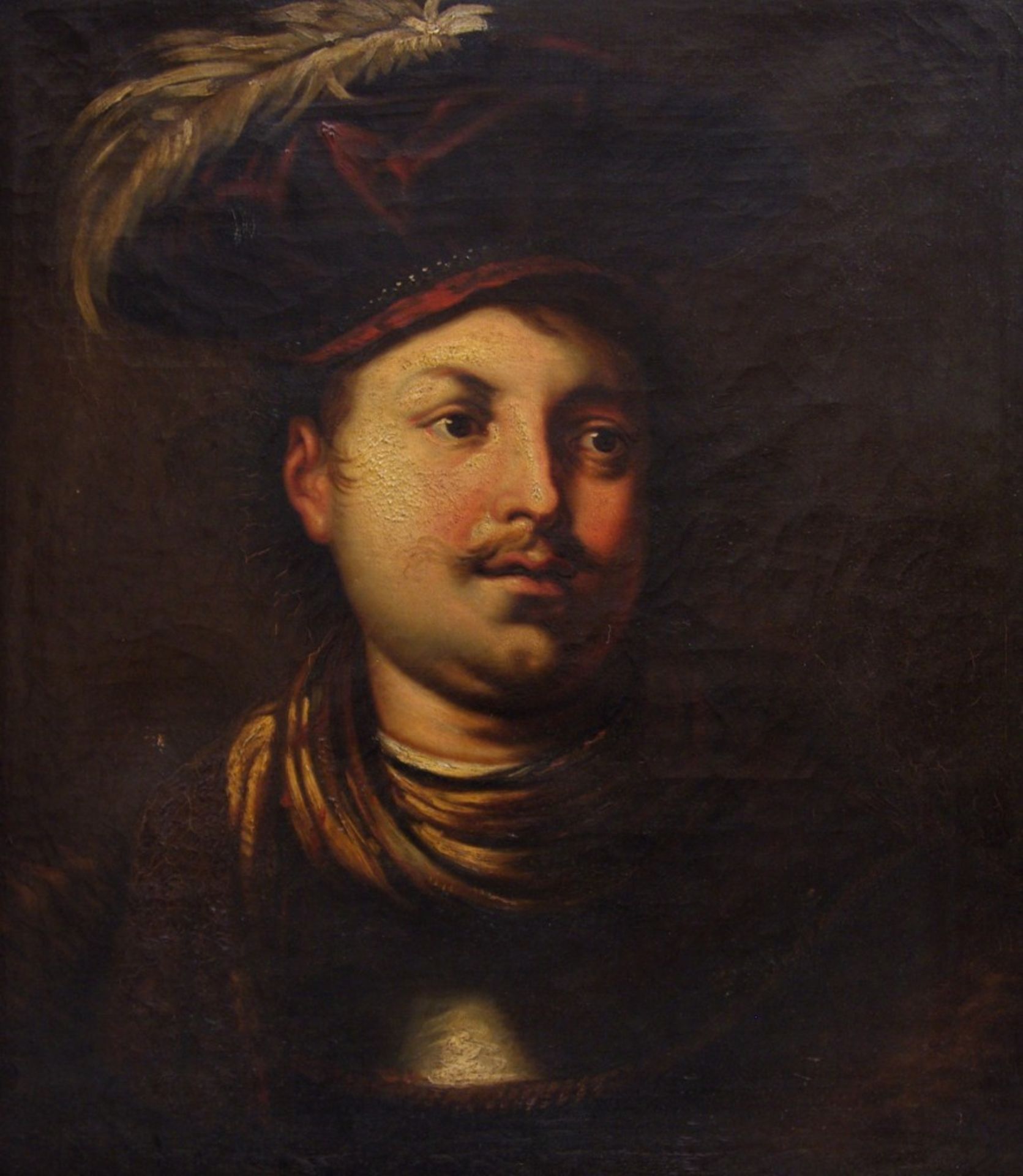 Portrait of a young man with hat, Johann Kupeczky - Image 2 of 5