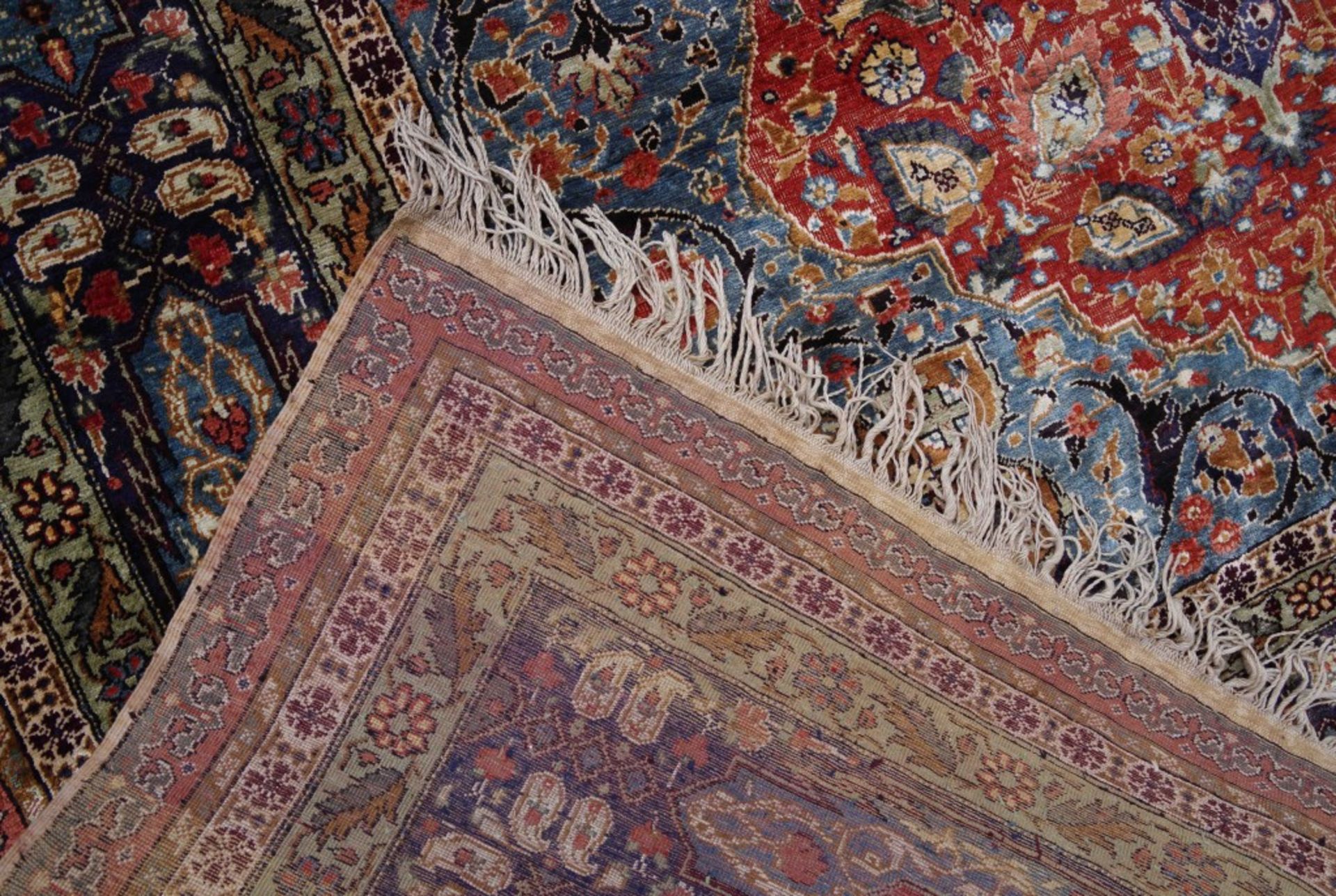 A Silk Kashan-Mohtasham Persian Rug - Bild 3 aus 4