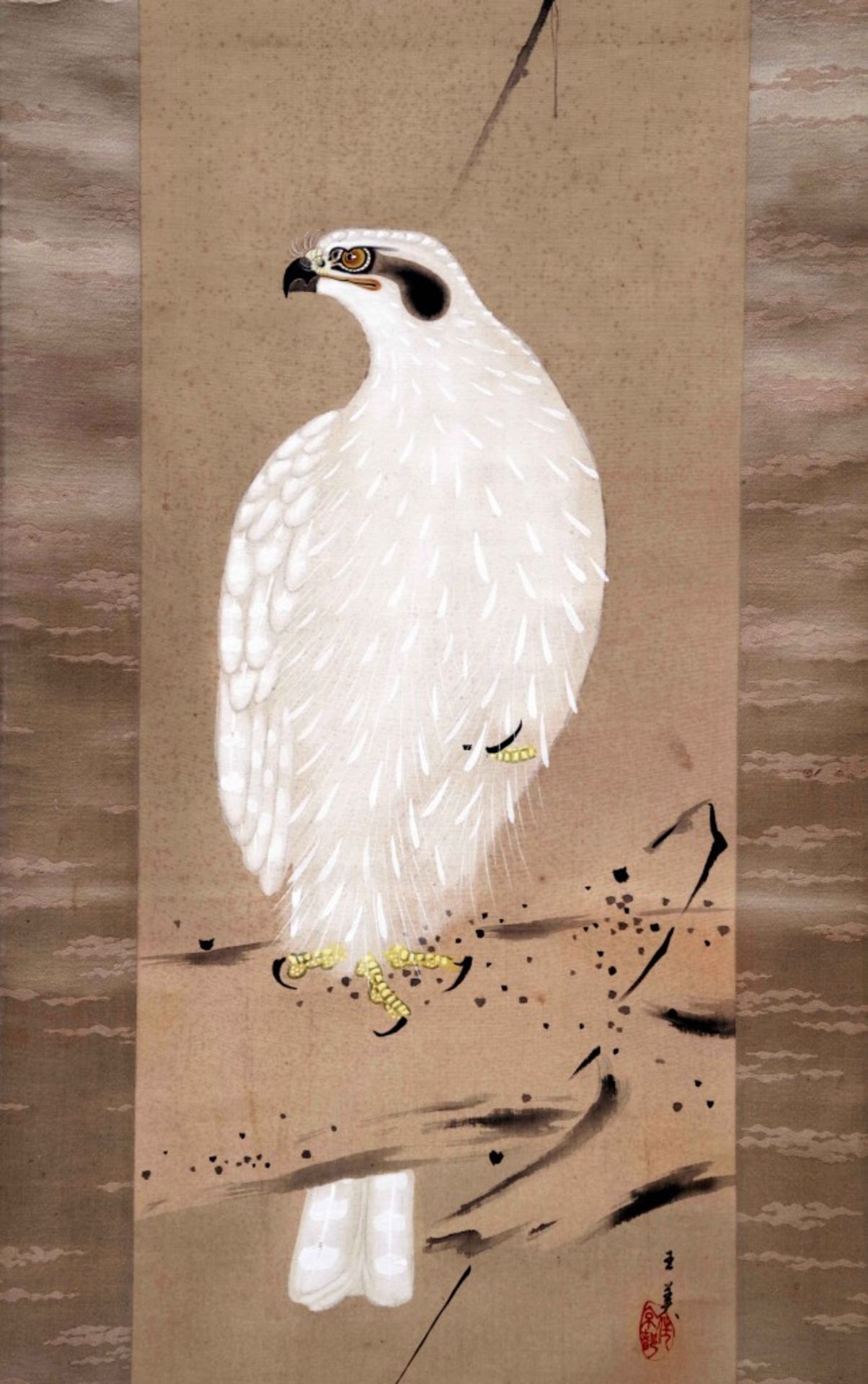 Japanese hanging scroll, White Hawk
