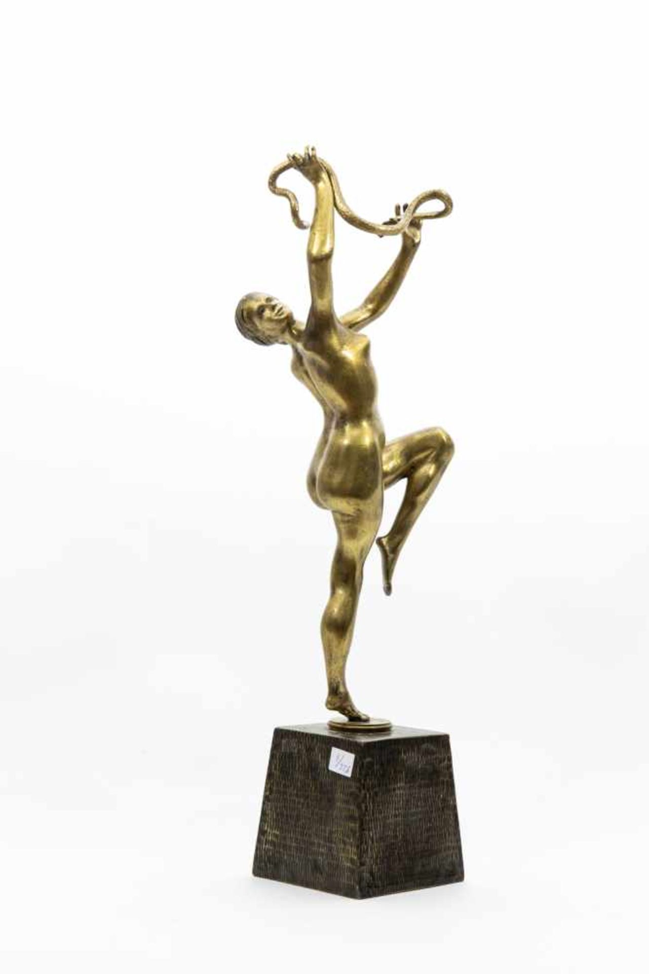 Calot, Henry, Brüssel um 1970,"Schlangentänzerin", Bronze, Höhe 56 cm, Gießstempel "Fondeur R.