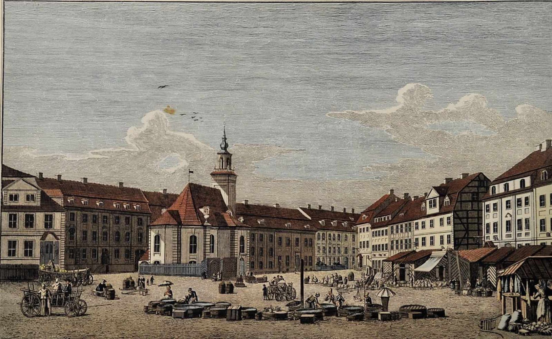 Rosenberg, Jean (1739 Berlin - 1808) und Payne, Albert Henry (1812-1902),Kupferstich, "Stadtplatz