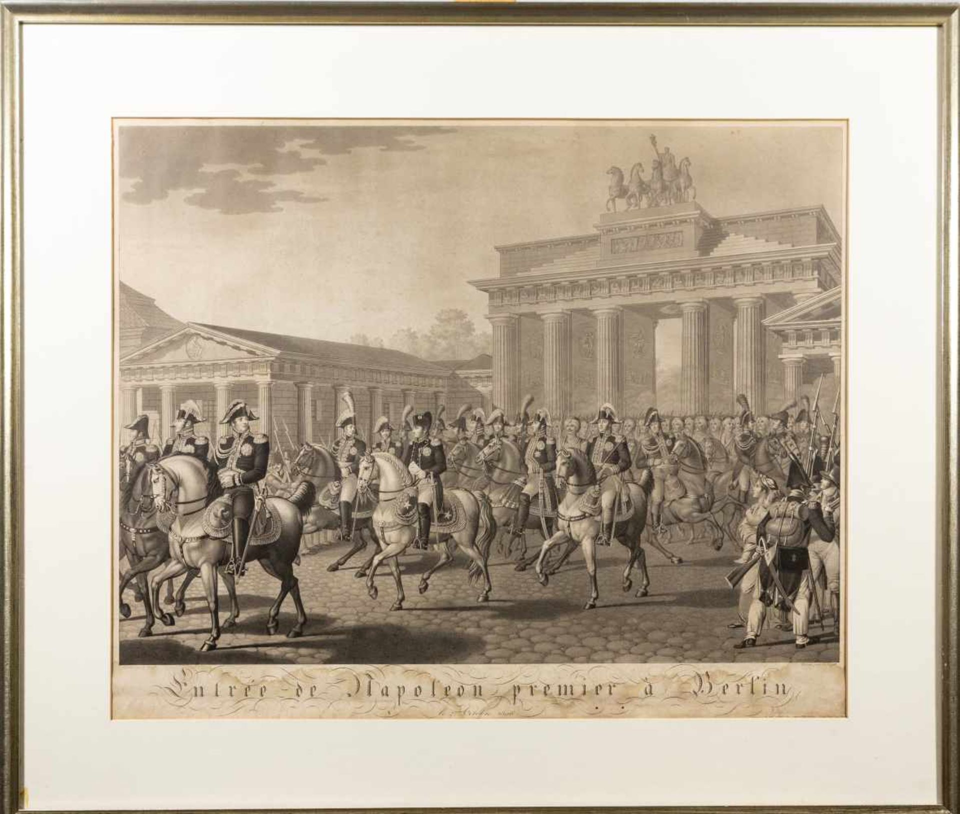 Jügel, Friedrich (1772 - 1833)"Napoleoneinzug in Berlin", Kupferstich, 40 x 60 Cm, im Blatt - Bild 2 aus 2