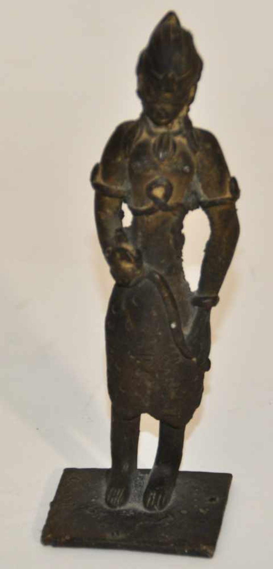 Bronzefigur,Afrika 19. Jh., "Stehende Gottheit", Bronze 12 x 4 cm,