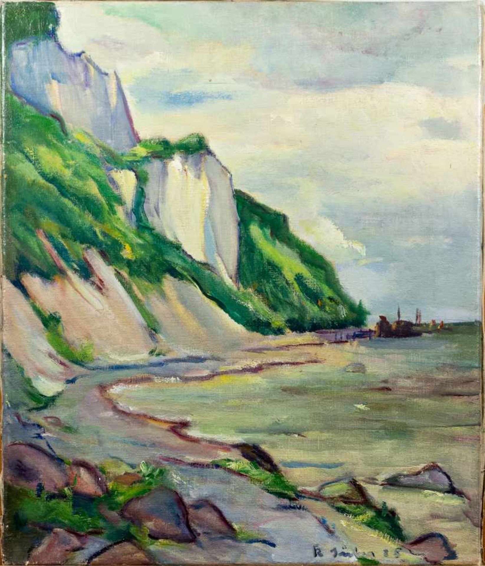 Sieber, Carl (1895 - ?)"Kreidefelsen auf Rügen", Öl auf Lw., 60 x 50 cm, rechts unten signiert