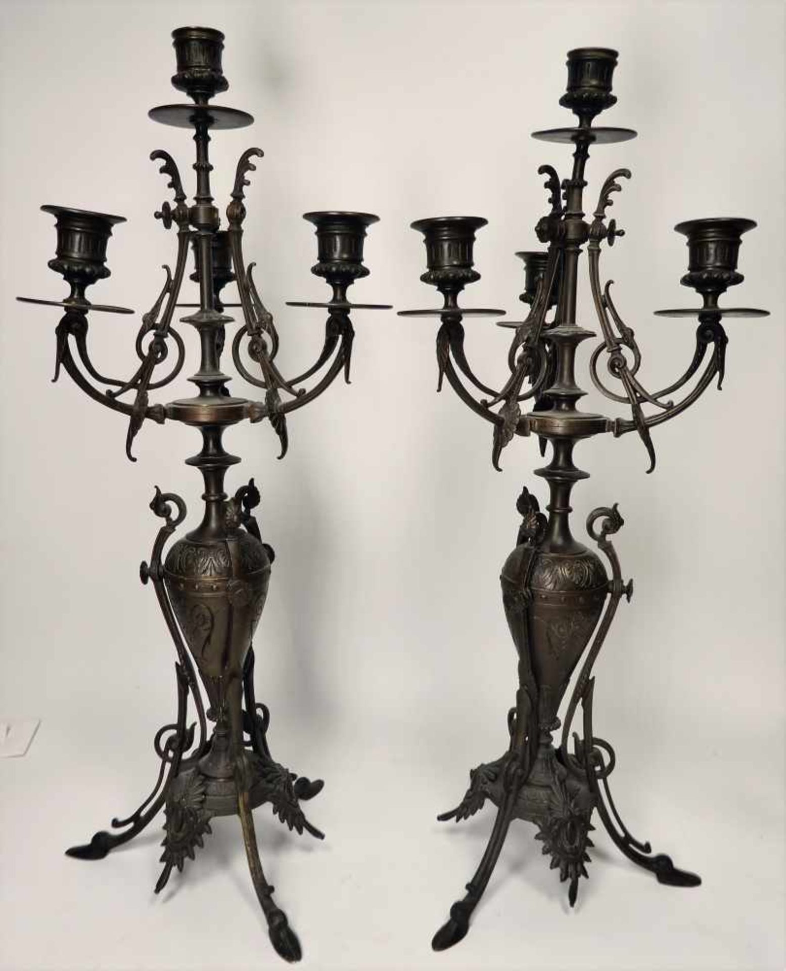 Leuchterpaar, Deutsch um 1860Bronze, Höhe 54 cm