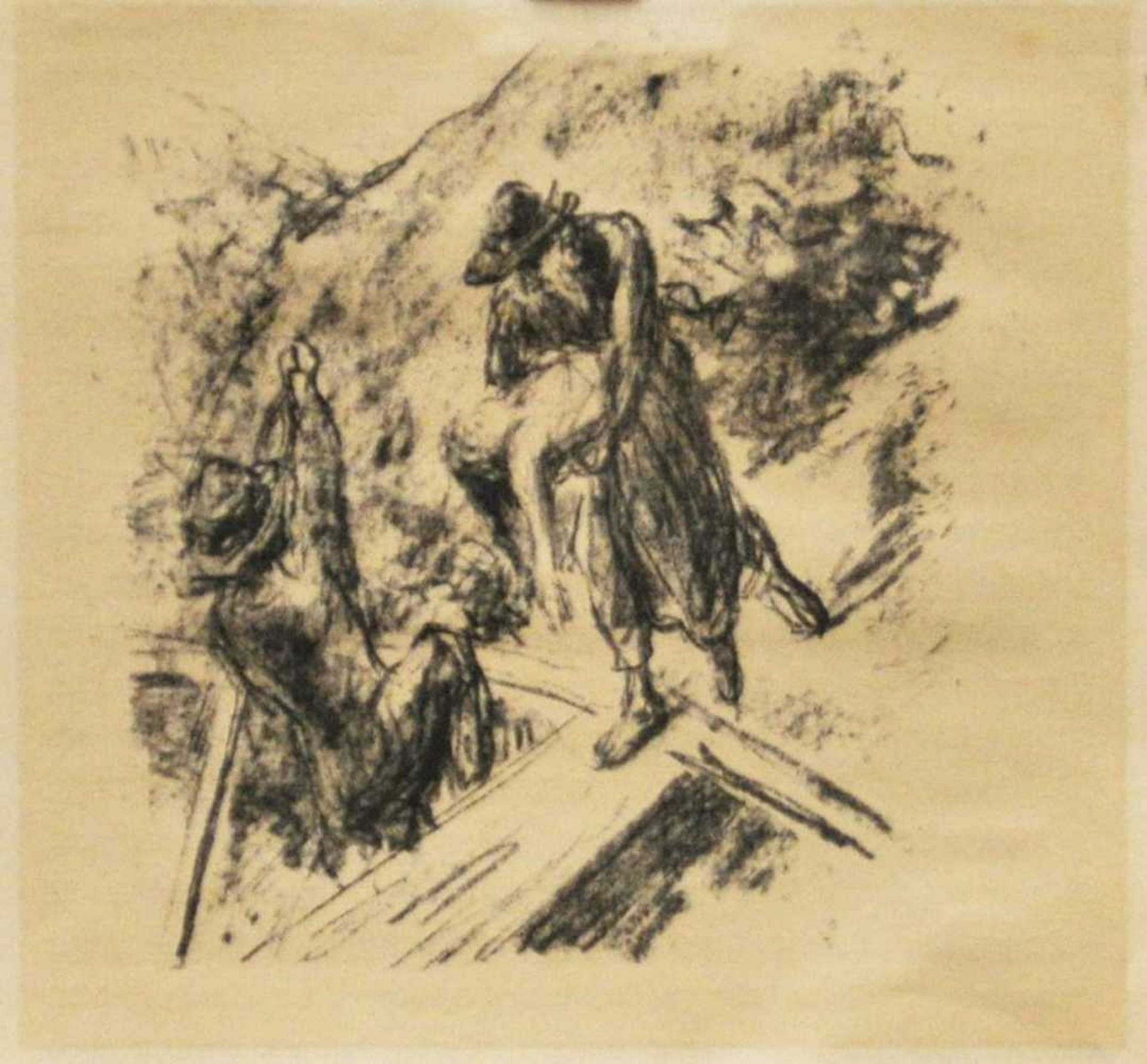 Liebermann, Max (1847 – 1933)"Der Rabbbi von Bachrach" 1922 2 Blatt aus dem Buch von H. Heine