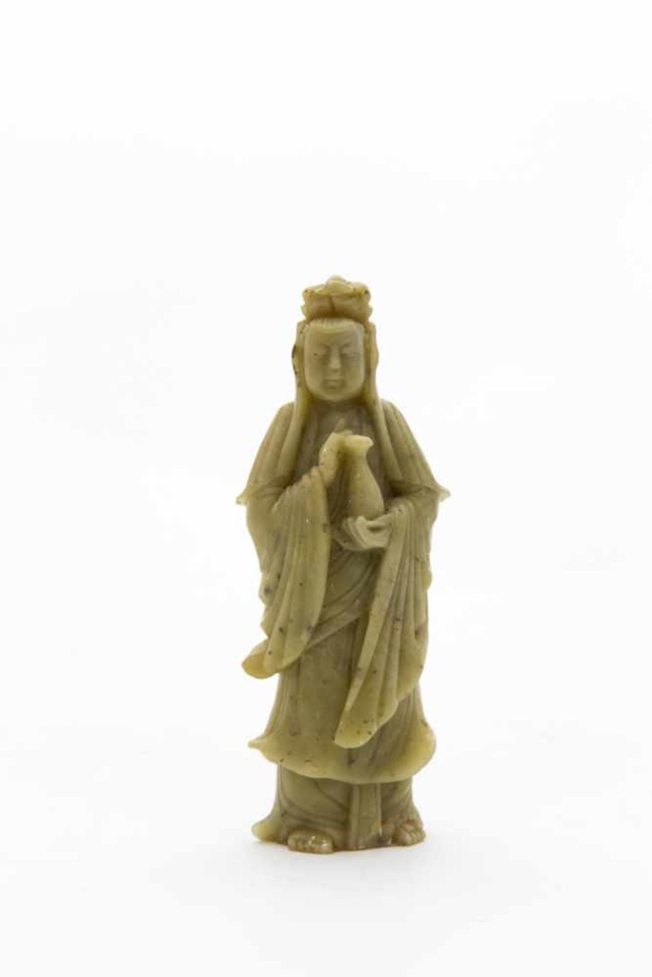 Specksteinfigur, China 19. Jh,"Fürsin mit der Vase", 11,5 x 5 cm - Bild 2 aus 2