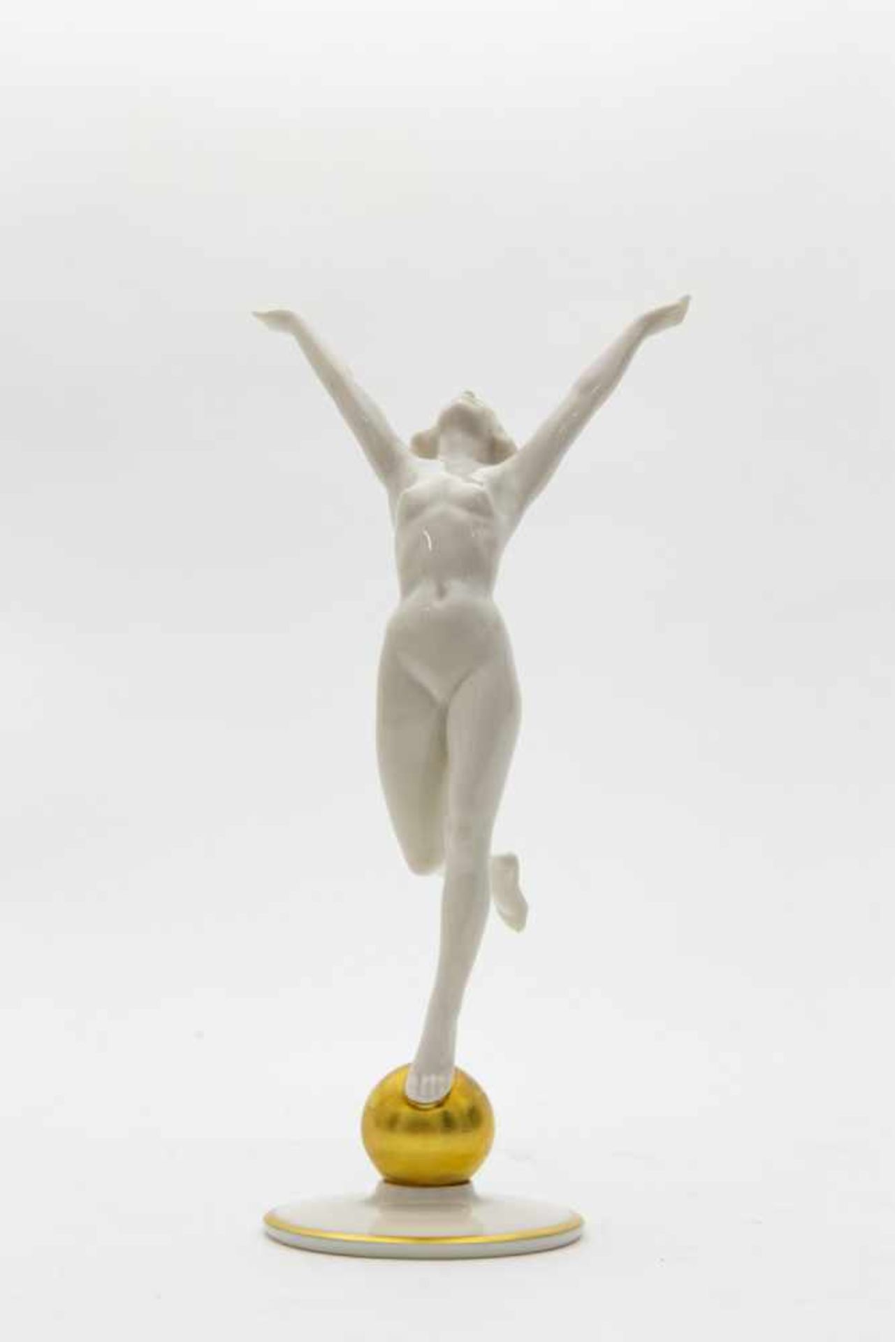 Porzellanfigur,"Sonnenanbeterin", Hutschenreuter, Entw. Karl Tutter (1883 - 1969), Höhe 22 cm,