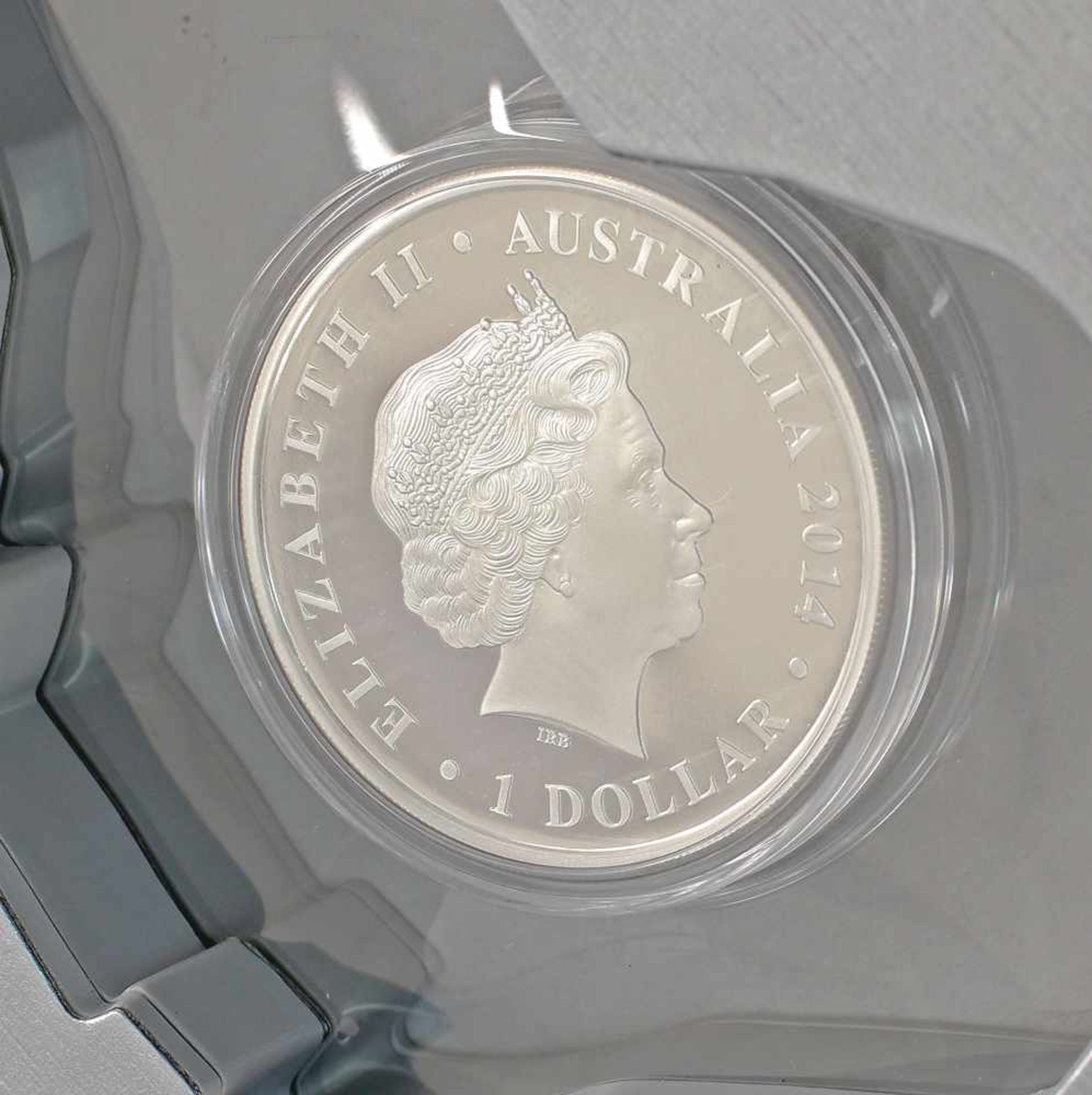 1 Unze Feinsilber in Designer-Box Australien Down Under31,135 g, 999er Silber, 1 Dollar Elizabeth II - Bild 2 aus 3