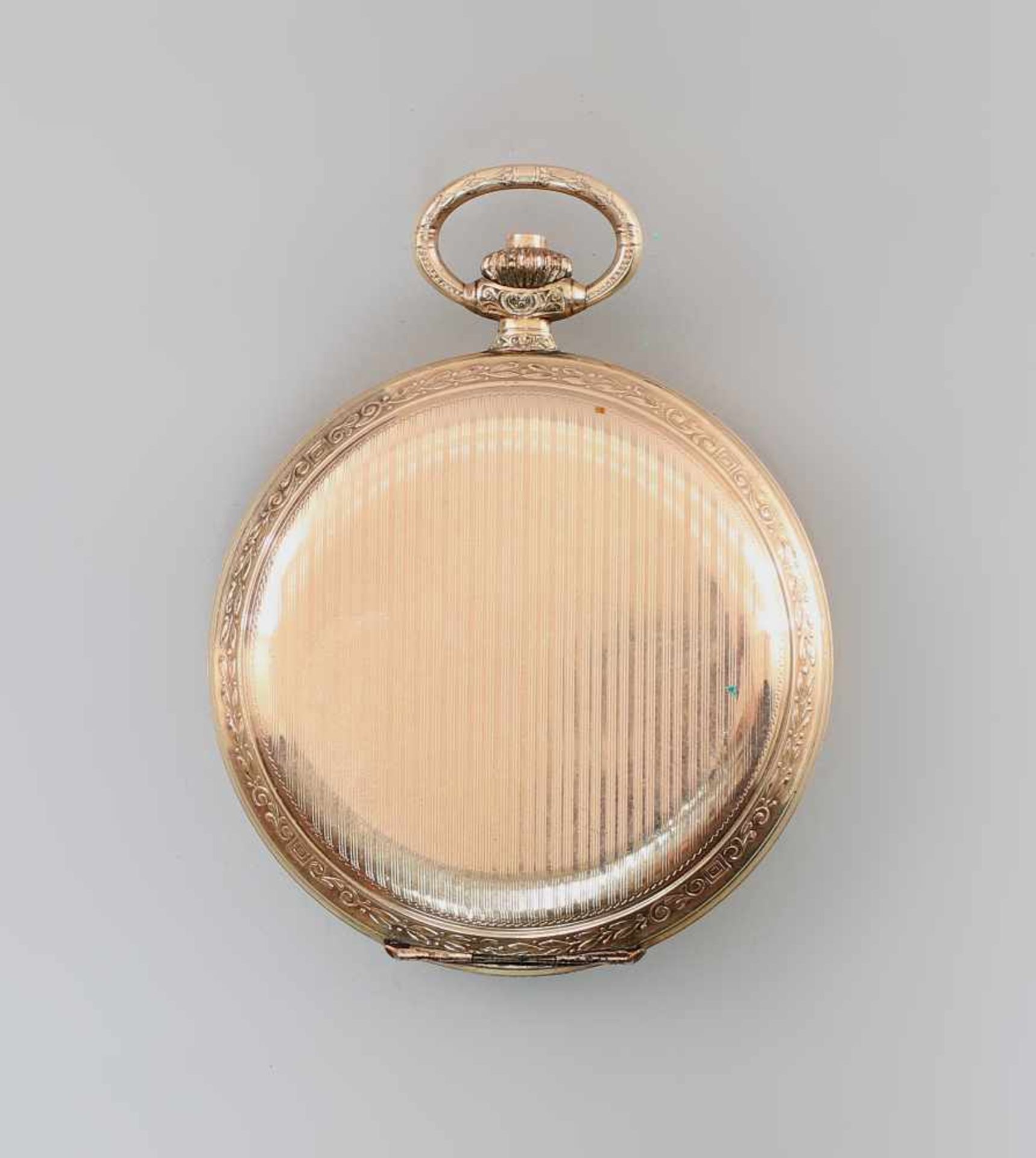 Vergoldete Savonette Sprungdeckel-Taschenuhr Alpinaum 1930, Savonette, vergoldetes Gehäuse (Walz- - Bild 3 aus 5