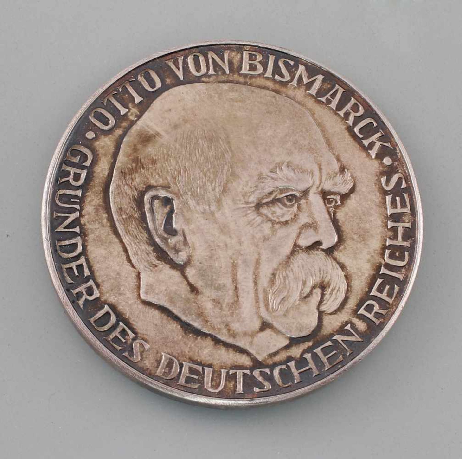 Große Silber-Medaille Bismarck 100 Jahre Kaiserproklamation1000er Silber, gepunzt, ca. 50 g, Vs - Bild 2 aus 2