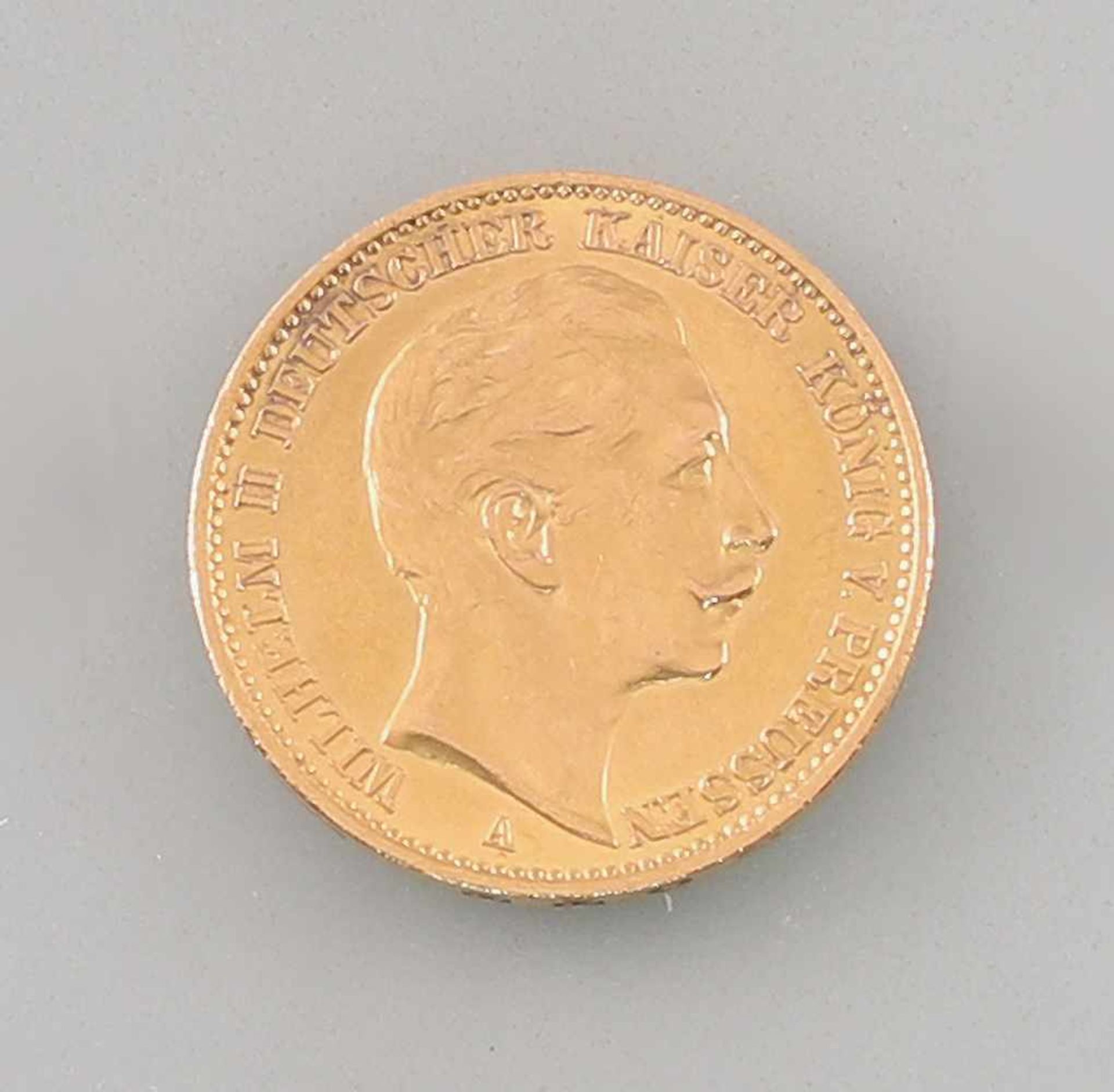 Goldmünze 20 Mark Deutsches Reich Preussen 1912900er Gold, 7,86 g, D 22,5 mm, 20 Mark Deutsches
