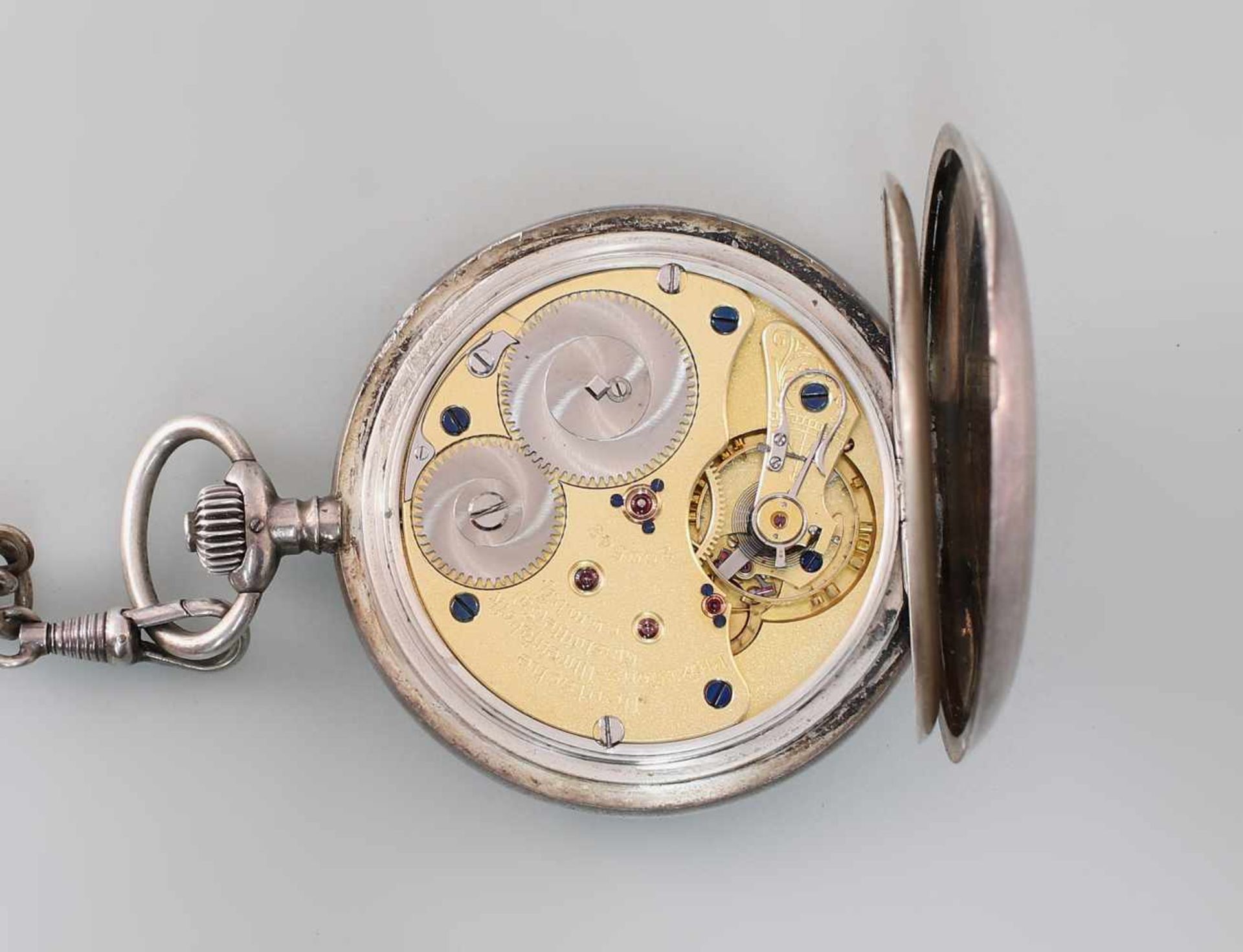 Silberne Sprungdeckeluhr Savonette Taschenuhr Glashütte900er Silber, ca. 1920-1925 (mit 3/4 - Bild 4 aus 4