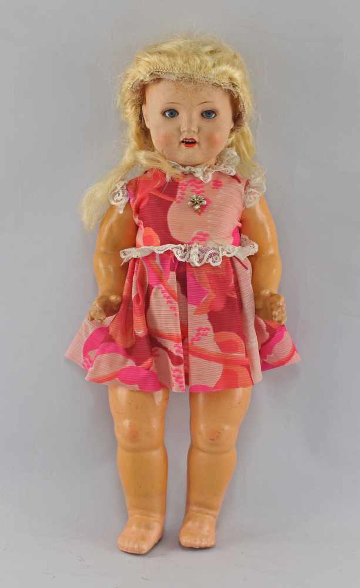 Mädchen-PuppeMitte 20.Jh., Masse-Kurbelkopf gemarkt Sonneberger Puppenfabrik, Mod.Nr.2066,
