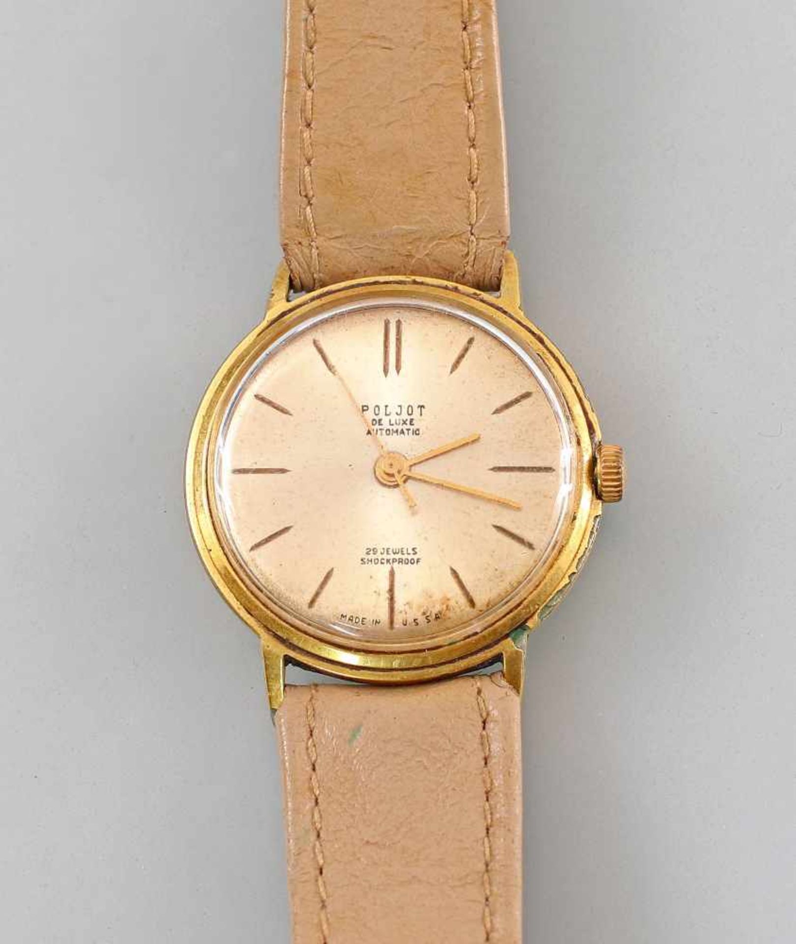 Vintage Armbanduhr Poljot de Luxe AutomaticUSSR, 70er Jahre, Automatic-Werk mit 29 Steinen (