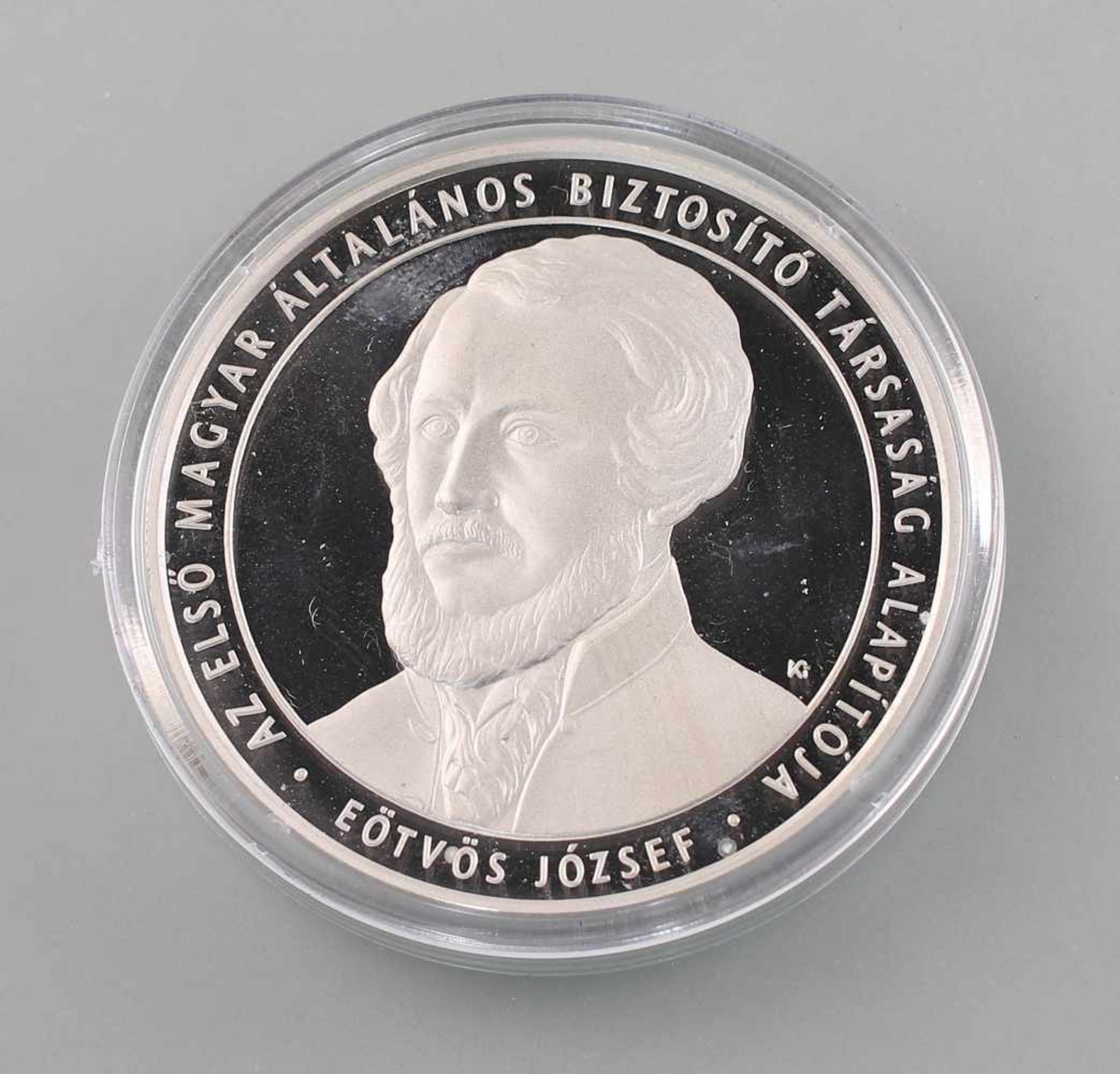 Silber-Medaille Ungarn Jozsef Eötvös 2002925er Silber, 31,104 g, D 42,5 mm, Zustand pp, in Etui - Bild 2 aus 3