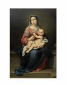 Unbekannter Meister (19. Jh.)Madonna mit Kind, Altmeister Kopie nach Murillo, Öl auf Leinwand, 124