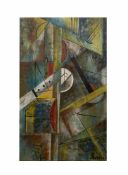 Russischer Künstler (20. Jh.)Abstrakte Komposition, Öl auf Platte, 60 cm x 35 cm, unten rechts 25