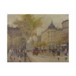 Antal Berkes (1874 Budapest - 1938 ebenda)Budapester Straßenszene, Öl auf Leinwand, 39,5 cm x 49,5