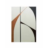 Ingo Glass (1941 Timisoara)Komposition auf weißem Grund, Collage auf Papier, Blattmaß 63 cm x 44 cm,