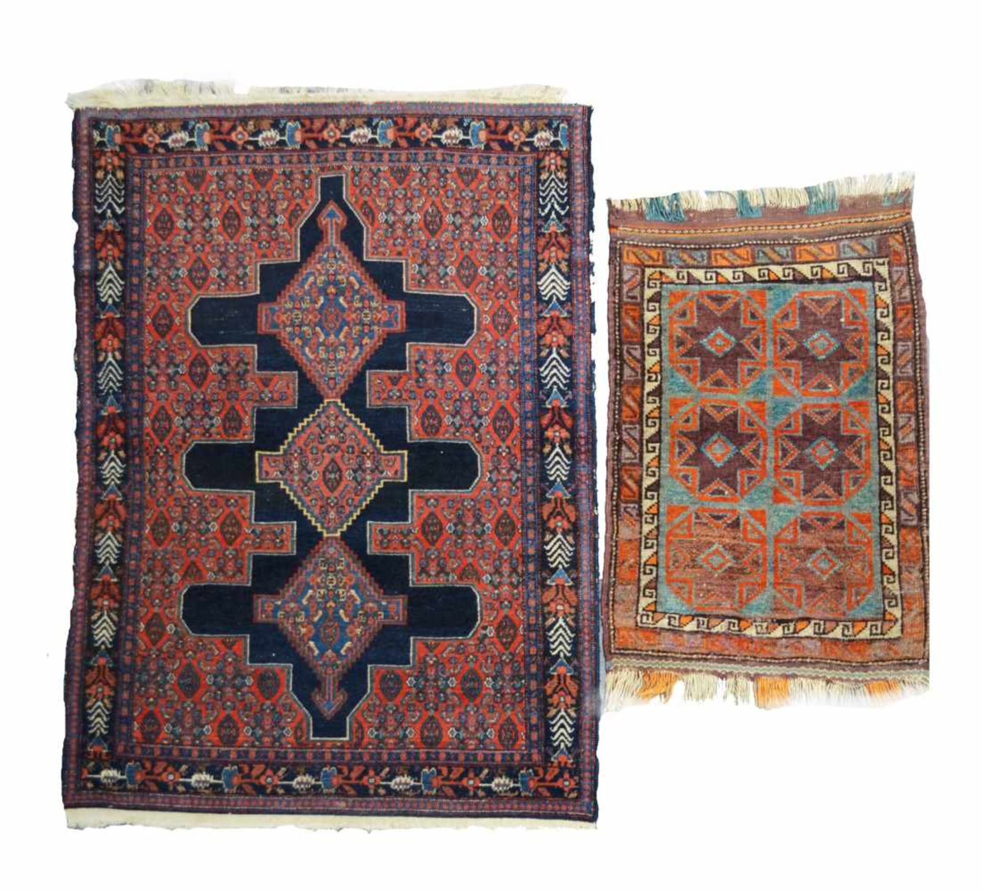 Paar OrientteppicheSenneh, Persien, Wolle auf Baumwolle, 143 cm x 107 cm und Belutsch,