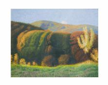 Adolf Beyer (1869 Darmstadt - 1953 ebenda)Herbstliche Landschaft, Öl auf Leinwand, 80 cm x 100 cm,