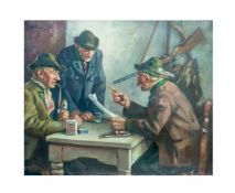 Harry Haerendel (1896 Hamburg - 1991 ebenda)Stammtisch, Öl auf Leinwand, 60 cm x 70 cm, oben links