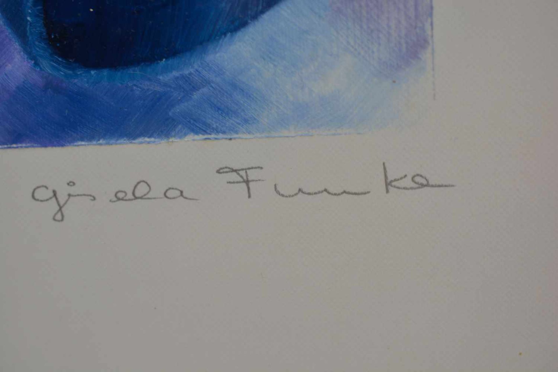 Gisela Funke (20. Jh., Deutschland) (F)Stillleben, Öl auf Papier, 39 cm x 29 cm Rahmeninnenmaß, - Image 2 of 3
