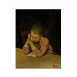 Elewys (19. Jh.)Lesendes Kind, Öl auf Leinwand, 25 cm x 19 cm, unten rechts signiert, restauriert, 2