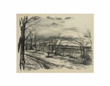 Waldemar Rösler (1882 Striesen - 1916 Arys)Landschaft, Lithografie auf Papier, 32,5 cm x 41,5 cm