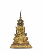 Buddha RattanakosinThailand, 19. Jh., Bronze, vergoldet, gefüllt, Höhe 21,5 cm, Foto von