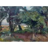 Ilse Häfner-Mode (1902 Kempen - 1973 Düsseldorf)Landschaft im Sommer, Öl auf Leinwand, 60,5 cm x