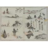 Katsushika Hokusai (1760 Edo, heute Tokio - 1849 ebenda)Japanische Landschaftsszenen,
