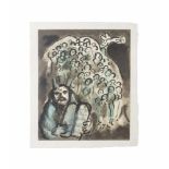 Marc Chagall (1887 Witebsk - 1985 Paul de Vence) (F)'Moses und sein Volk', Farblithografie auf