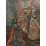 Unbekannter Künstler (18. Jh.)Jesus Christus am Ölberg, Öl auf Leinwand auf Platte, 92 cm x 66 cm,