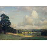 Richard Kaiser (1868 Magdeburg - 1941 München)Weite Landschaft mit See, Öl auf Leinwand, 75,5 cm x