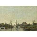 Ferdinand Bernhard Höppe (1841 Kleve - 1922 Amsterdam)Holländische Landschaft, Öl auf Platte, 46