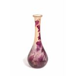 VaseLegras & Cie St. Denis, 1. Viertel 20. Jh., Glas mit geätztem und violettfarbenem